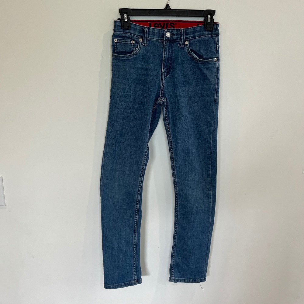 Levis 511 Slim Fit Blue Denim Jeans Boys Size 14 Regular Adjustable Waist